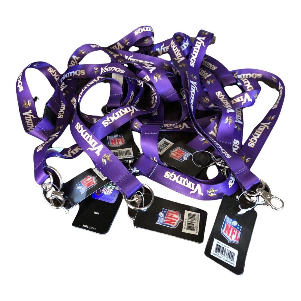 6 Aminco Officially Licensed NFL Team Super Soft Lanyard Minnesota VIKINGS Lot